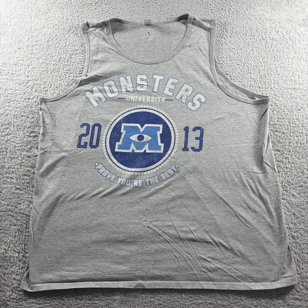 Disney Monster Inc Shirt Mens 2xl Gray Sleeveless Tank Top Muscle Shirt